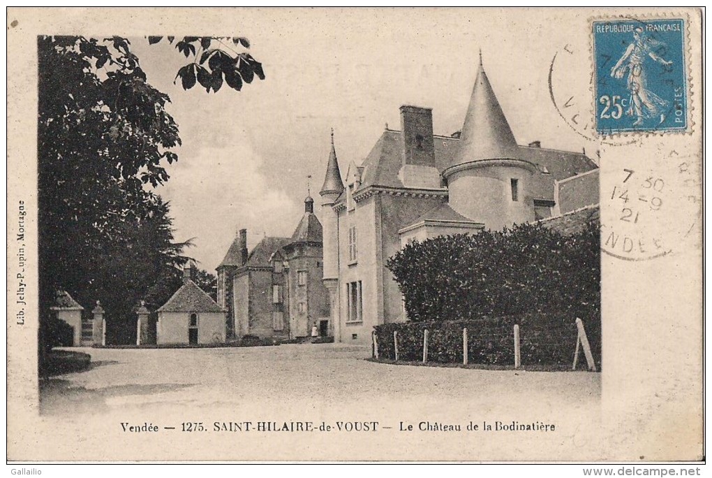 SAINT HILAIRE DE VOUST LE CHATEAU DE LA BODINATIERE - Sainte Hermine