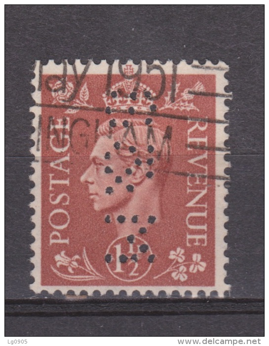 Engeland United Kingdom, Great Britain, Angleterre, Bretagne, King George VI, SG 487, Y&T Used PERFIN S&M - Used Stamps