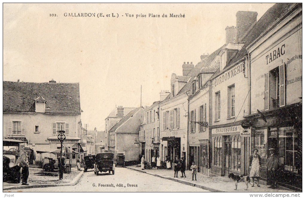 28 EURE ET LOIR  -  GALLARDON Vue Prise Place Du Marché (tardive Peu Courante) - Autres & Non Classés