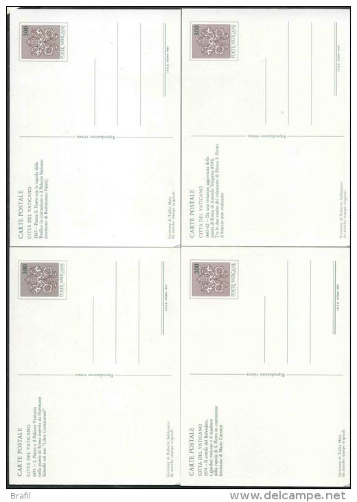 1982 Vaticano, Cartoline Postali Antiche Vedute Da Lire 300 , Serie Completa Nuova (**) - Entiers Postaux