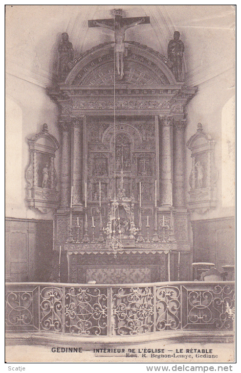 Gedinne - Intérieur De L'Eglise - Le Rétable -  1913 Jemelle - Gedinne