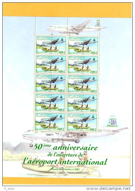 50 ème Anniversaire De L´ouverture De L´aéroport International - Blocs-feuillets