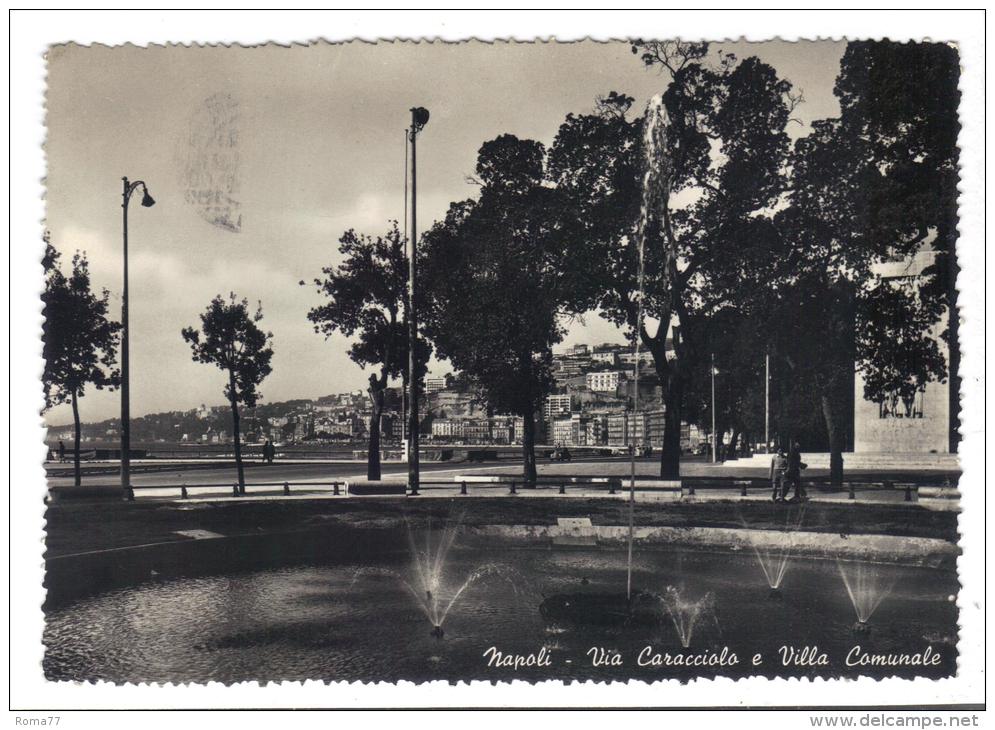 229/600 - NAPOLI , VIA CARACCIOLO . Viaggiata Nel 1954 . Timbrino Hotel Grilli - Napoli