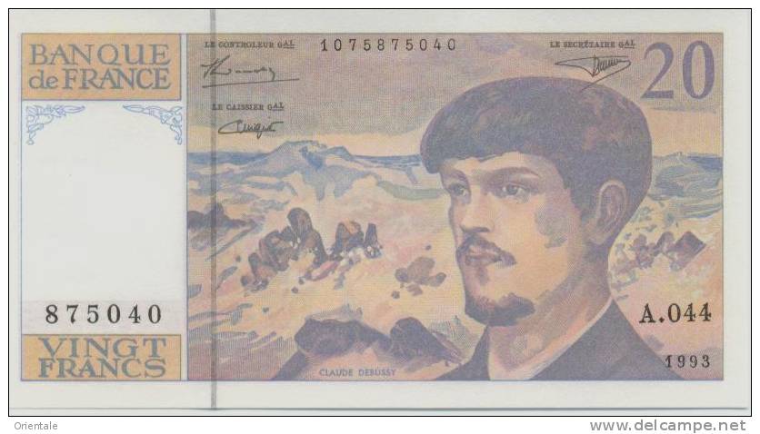 FRANCE P. 151g 20 F 1993 UNC (A.044) - 20 F 1980-1997 ''Debussy''