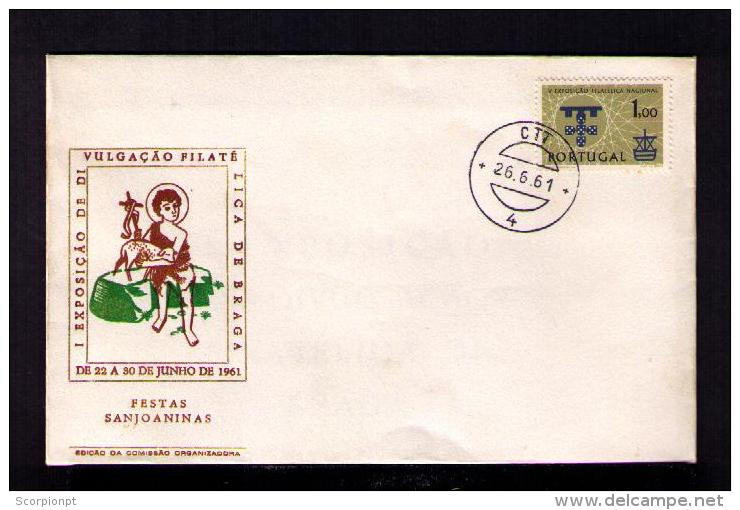 Portugal Covers ( 4 ) Numeral Postmark Cachet BRAGA 1961 FESTAS SANJOANINAS Sp2553 - Postal Logo & Postmarks