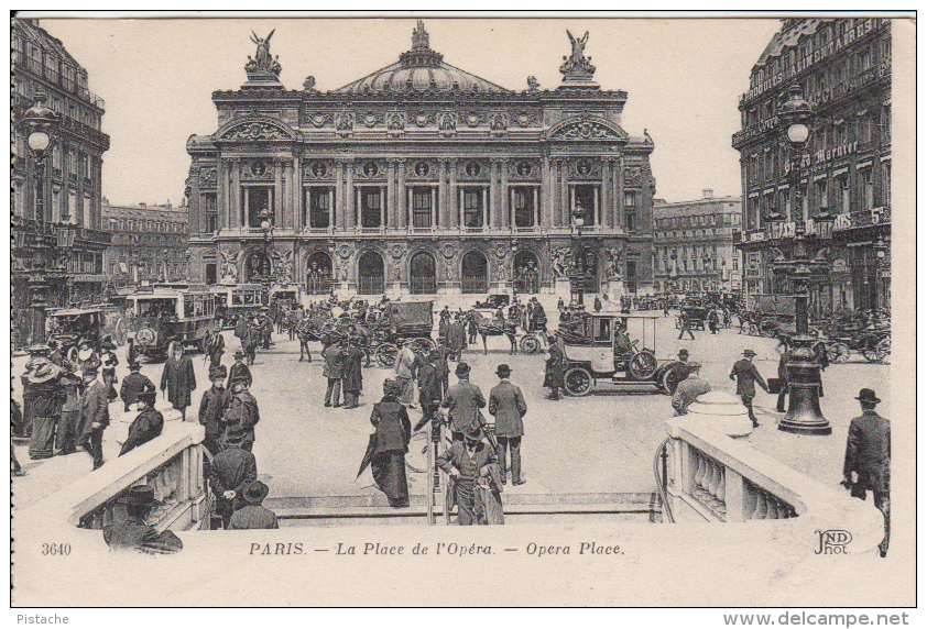 Paris France - Vintage Early 1900s - Place De L'Opéra - Animation - Old Cars - Other & Unclassified