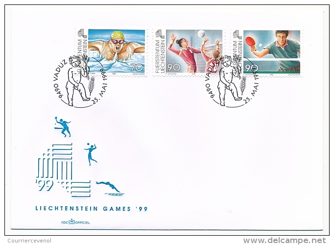 LIECHTENSTEIN - Année Complète 1999 Sur 14 Enveloppes FDC - Annate Complete