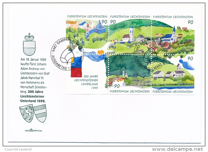 LIECHTENSTEIN - Année Complète 1999 Sur 14 Enveloppes FDC - Vollständige Jahrgänge