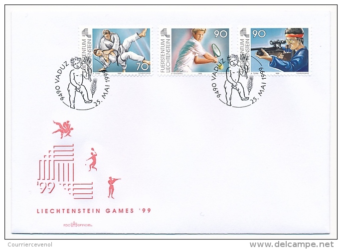 LIECHTENSTEIN - Année complète 1999 sur 14 enveloppes FDC