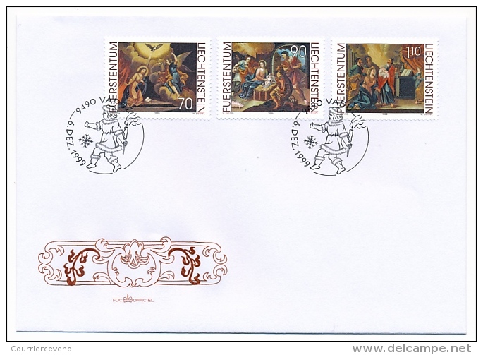 LIECHTENSTEIN - Année complète 1999 sur 14 enveloppes FDC