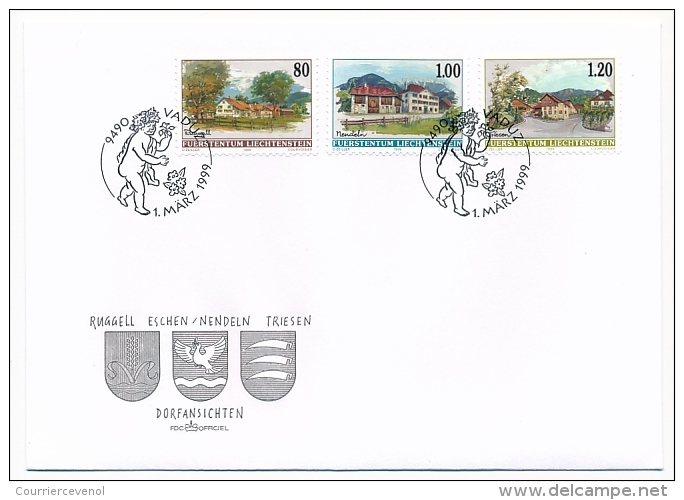 LIECHTENSTEIN - Année complète 1999 sur 14 enveloppes FDC