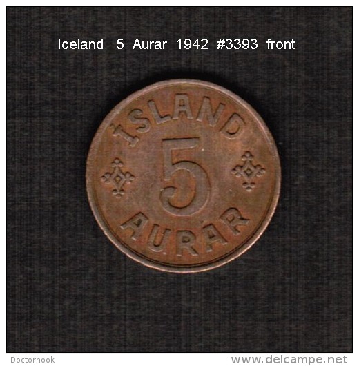 ICELAND    5  AURAR   1942  (KM # 7.2) - Islande