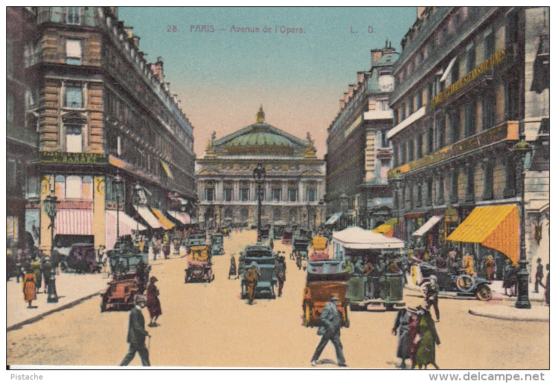 Paris France - Vintage Early 1900s - Avenue De L´Opéra - Animation - Old Cars - VG Condition - Other & Unclassified