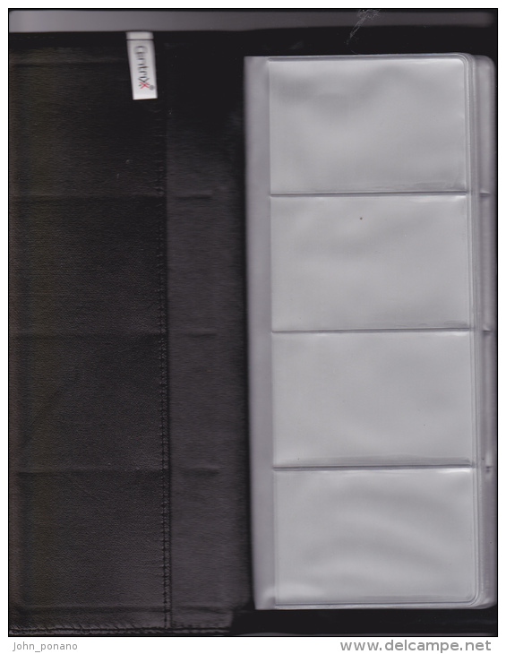 Classeur Noir Faux Cuir Usagé Used Contenance 80 Télécartes Phonecards Rangement Intérieur Format 12 X 27 Cm - Zubehör