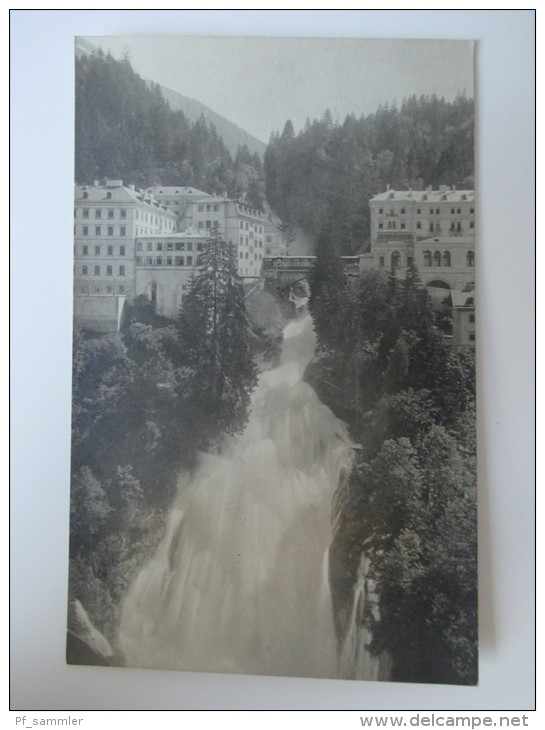 AK Bad Gastein 1907 Wasserfall Echt Gelaufen Mit Briefmarke - Bad Gastein
