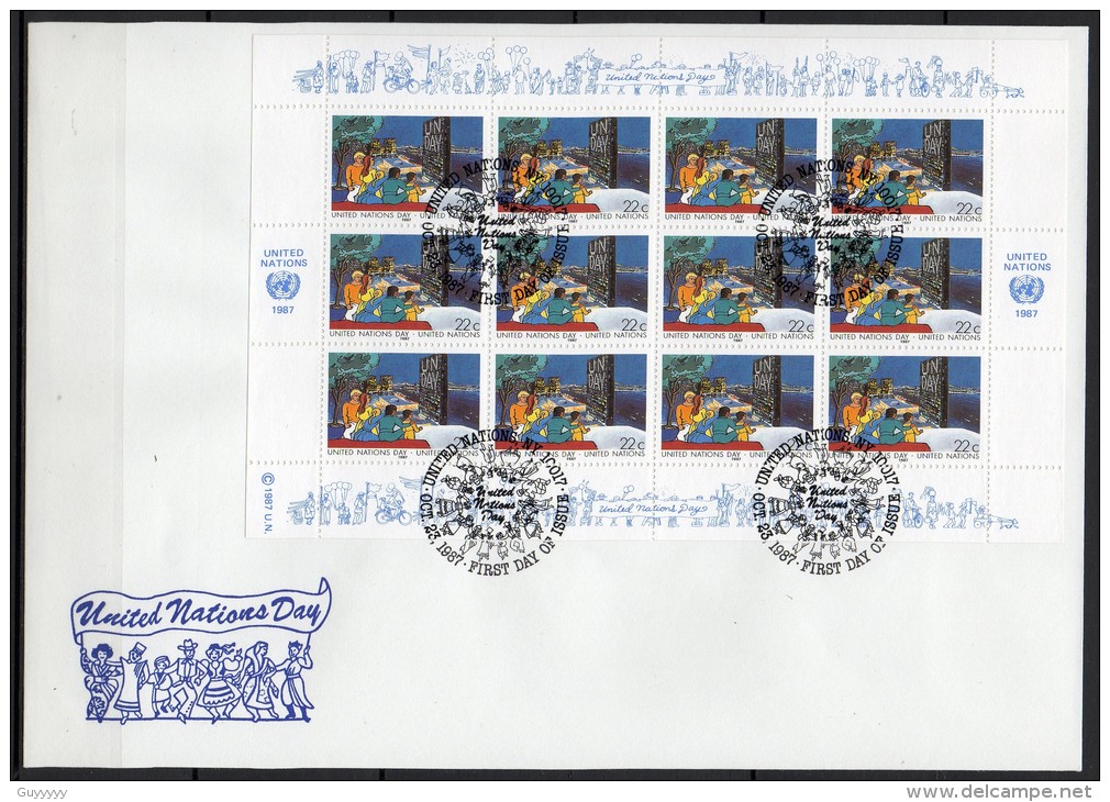 Nations Unies (New-York) - 1987 - Yvert N° 508 & 509 - FDC  - Journée Des Nations Unies - FDC