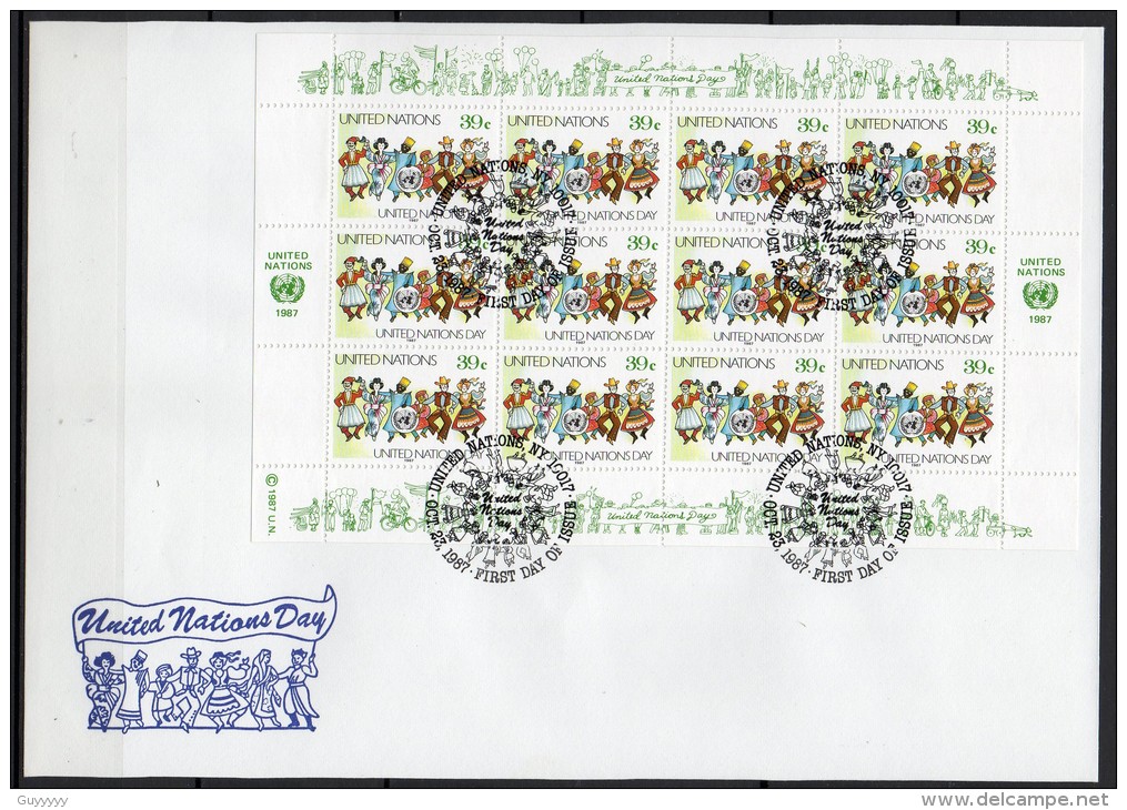 Nations Unies (New-York) - 1987 - Yvert N° 508 & 509 - FDC  - Journée Des Nations Unies - FDC