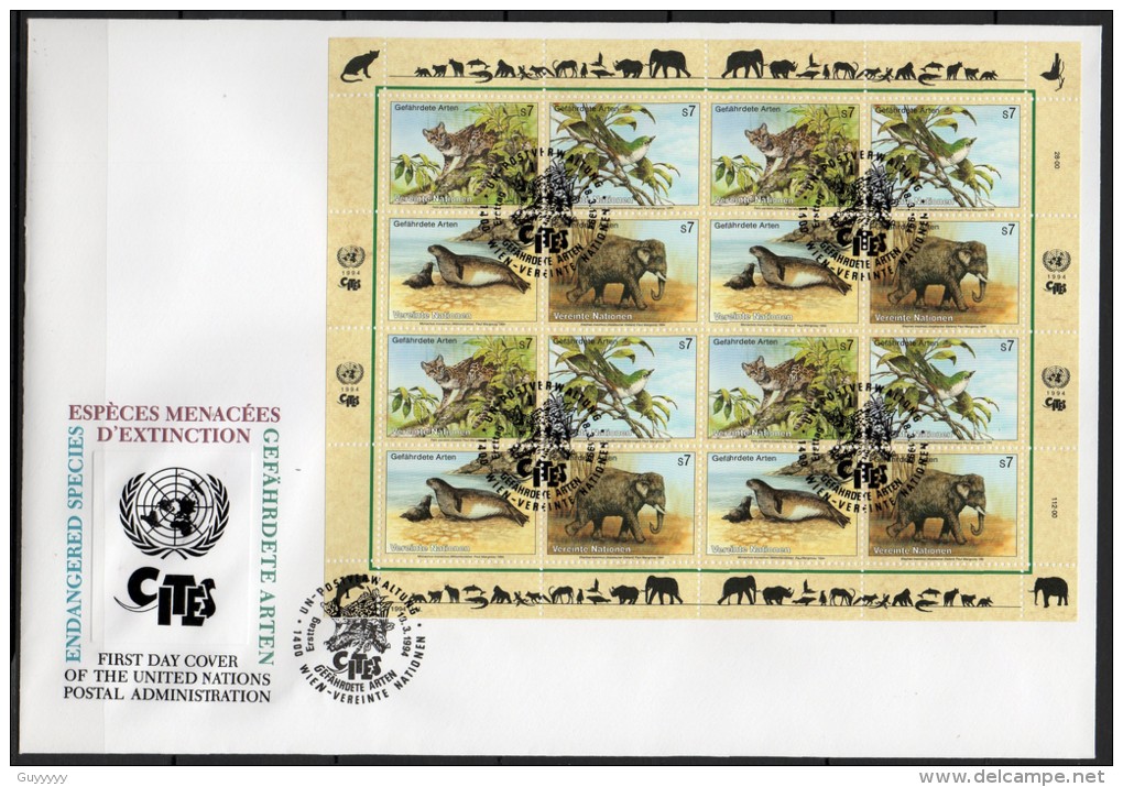 Nations Unies (Vienne) - 1994 - Yvert N° 182 à 185 - FDC - FDC