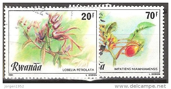 RWANDA   # STAMPS FROM YEAR 1981  "STANLEY GIBBONS 1029 + 1031 " - Oblitérés