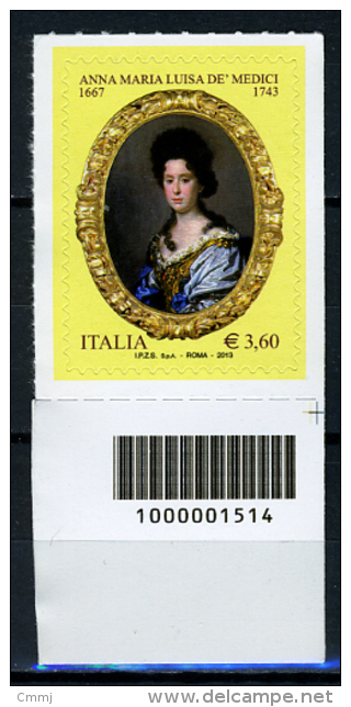 2013 -  Italia - Italy - Anna Maria Luisa Dè Medici - Cod Dx ( 64.000 Pezzi) - Mint - MNH - Codici A Barre
