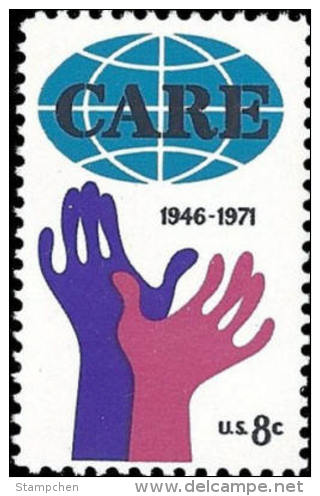 1971 USA CARE 25th Anniversary Stamp Sc#1439 Joint Relief Hand - First Aid