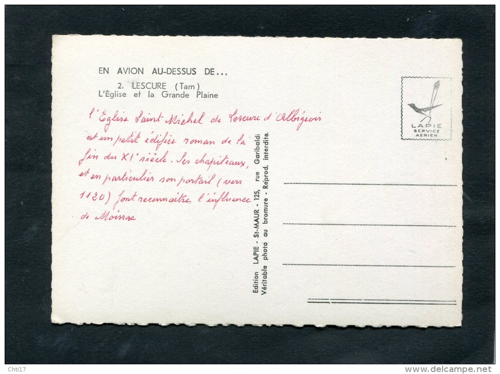 LESCURE   VUE GENERALE  QUARTIER DE L EGLISE CIRC  NON   / 1960  EDIT - Lescure