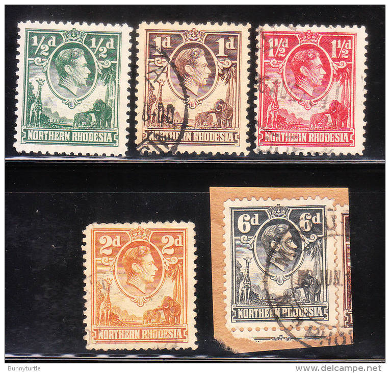 Northern Rhodesia 1938-52 King George VI 5v Used - Rhodésie Du Nord (...-1963)