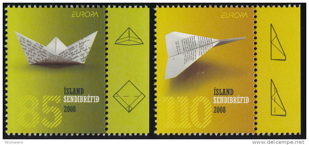 ICELAND/Island  EUROPA 2008 "The Letter" Gummed Set Of 2v** - 2008