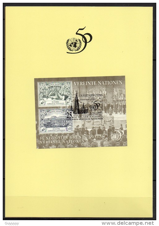 Nations Unies (Vienne) - Carte De Voeux - 1995 - Yvert N° BF 6  - Cinquantenaire Des Nations Unies - Lettres & Documents