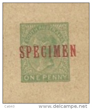 SOUTH AUSTRALIA ONE PENNY  SPECIMEN COVEN FOR STAMPS - RARE - Covers & Documents