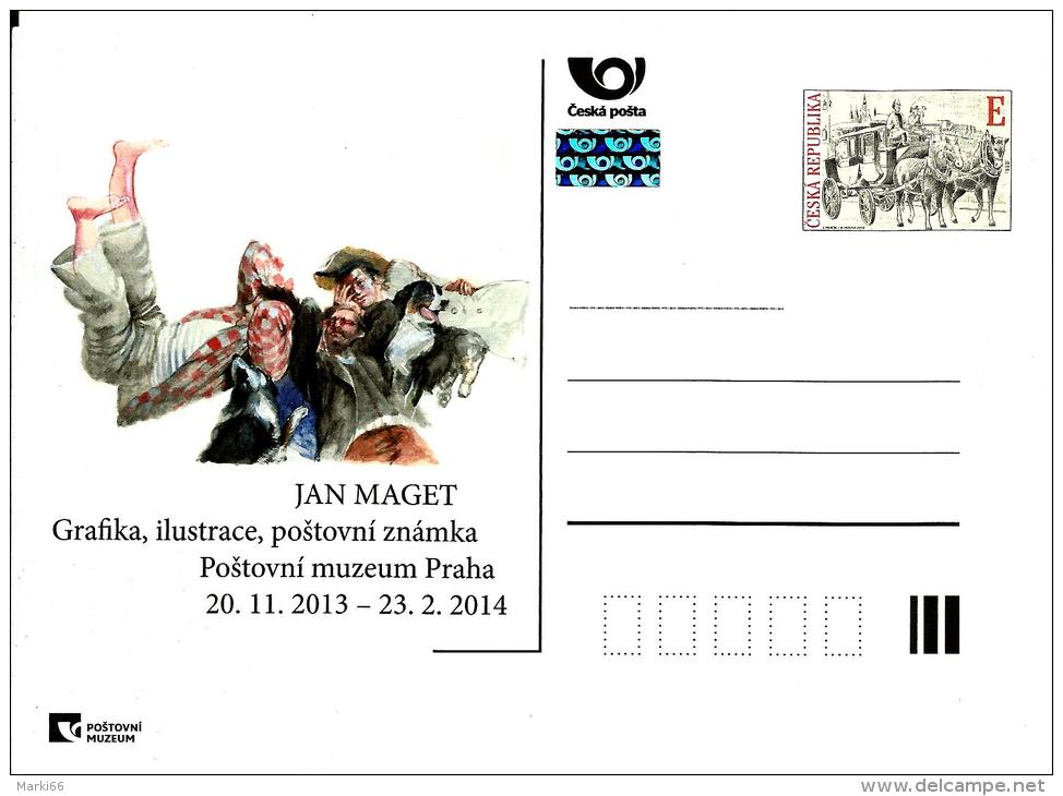 Czech Republic - 2013 - Jan Maget - Graphics, Illustration And Stamps Exhibition - Postcard With Hologram - Cartes Postales