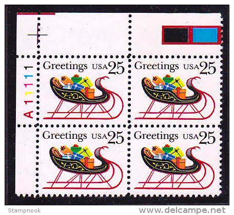 USA Scott 2344-45, 2367-68, 2428 Plate Blocks 5 In All Face Value $4.25 Mint NH Xmas - Numero Di Lastre