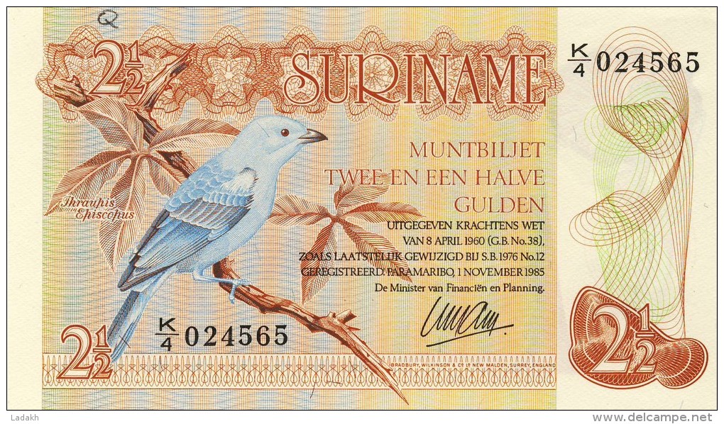 BILLET # SURINAM # 2 1/2 GULDENS  # 1995 # PICK 24 A C # NEUF # - Surinam