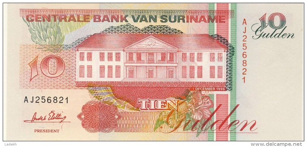 BILLET # SURINAM # 10 GULDENS  # 1996  # PICK137 # NEUF # - Surinam