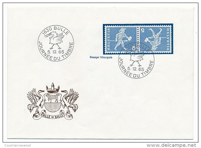 SUISSE - 9 Enveloppes JOURNEE DU TIMBRE - BULLE - 1965 Dont Messagers (variantes) Et Cachets Poste Automobile - Briefe U. Dokumente