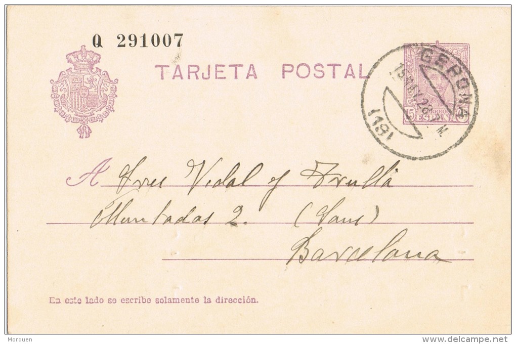6545. Entero Postal GERONA 1928. Alfono XIII - 1850-1931