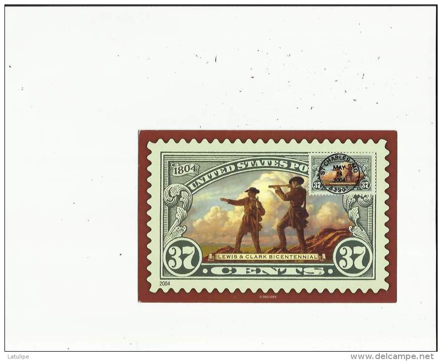 Carte Timbrée De  Lewis-Clarck  Bicentennial 1804-2004  A St Charles  M O En May 2004 - St Charles