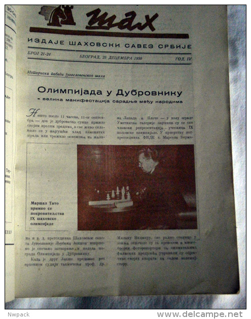 IX CHESS Olympic DUBROVNIK 1950 - "TURNIR NACIJA" Tournament Of Nations - CHESS Magazine  No. 21 - 24 - Idiomas Eslavos