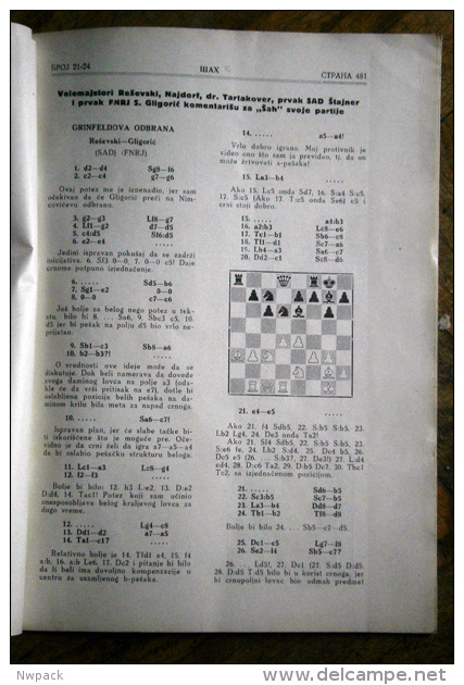 IX CHESS Olympic DUBROVNIK 1950 - "TURNIR NACIJA" Tournament Of Nations - CHESS Magazine  No. 21 - 24 - Slavische Talen