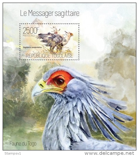 Togo. 2013 Secretary Bird. (505b) - Picotenazas & Aves Zancudas