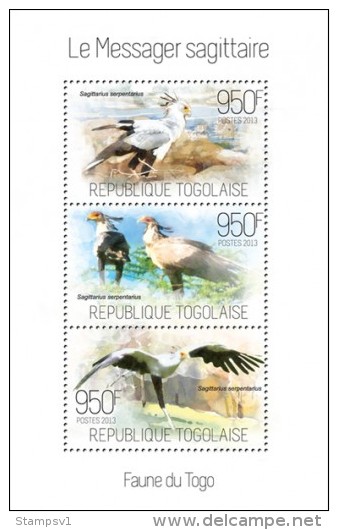 Togo. 2013 Secretary Bird. (505a) - Cigognes & échassiers