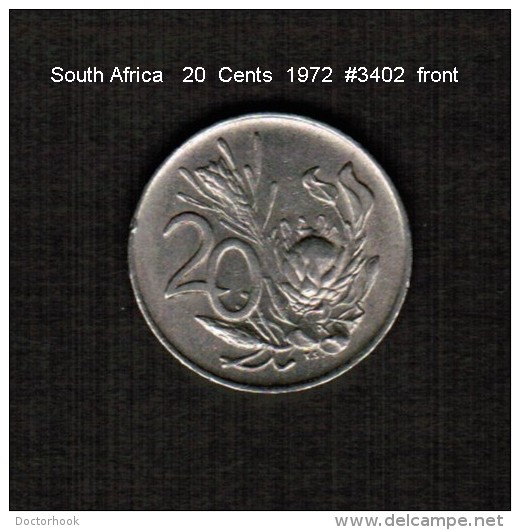 SOUTH AFRICA    20  CENTS   1972  (KM # 86) - Zuid-Afrika