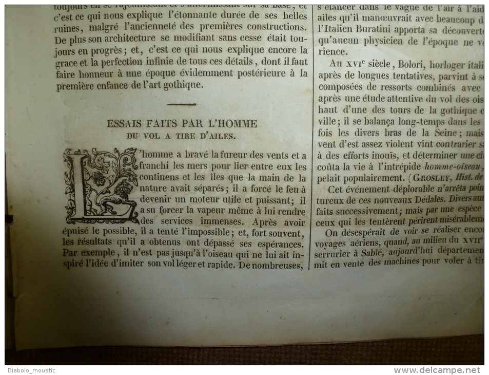 26 Déc. 1833  MAGASIN UNIVERSEL: Abbaye De Jumièges; Théâtre Chinois De Pékin; Homme Volant; HEIDELBERG - 1800 - 1849