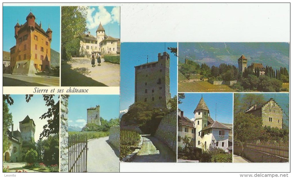 SIERRE Ses Châteaux Vidômnes Manoir Villa Mercier Goubing Valais 4 Cartes - Sierre