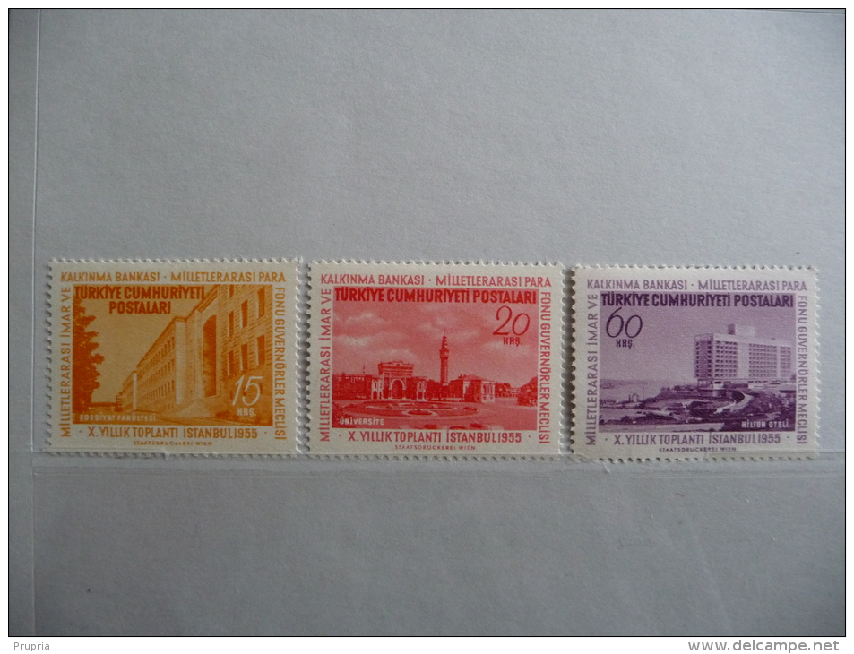 Turquie 1955 N°Y&T: 1252/54 " Batiments Edifices " Neuf - Neufs