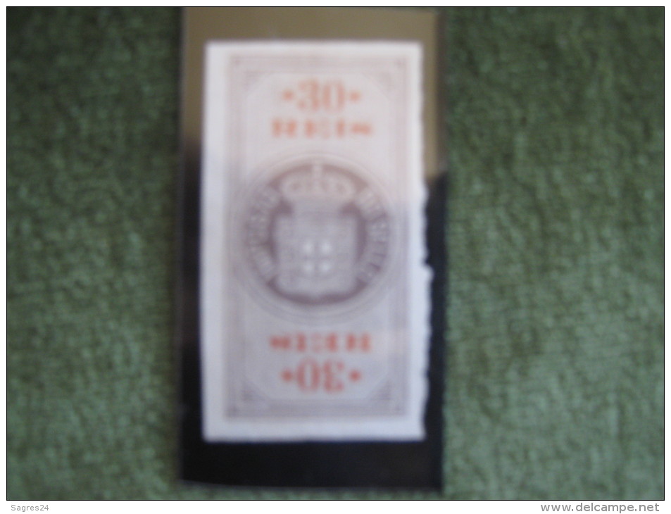 Portugal-Old Fiscal Revenue Stamp,Timbre,Sello-Impost O Do Sello 30 Reis * - Unused Stamps