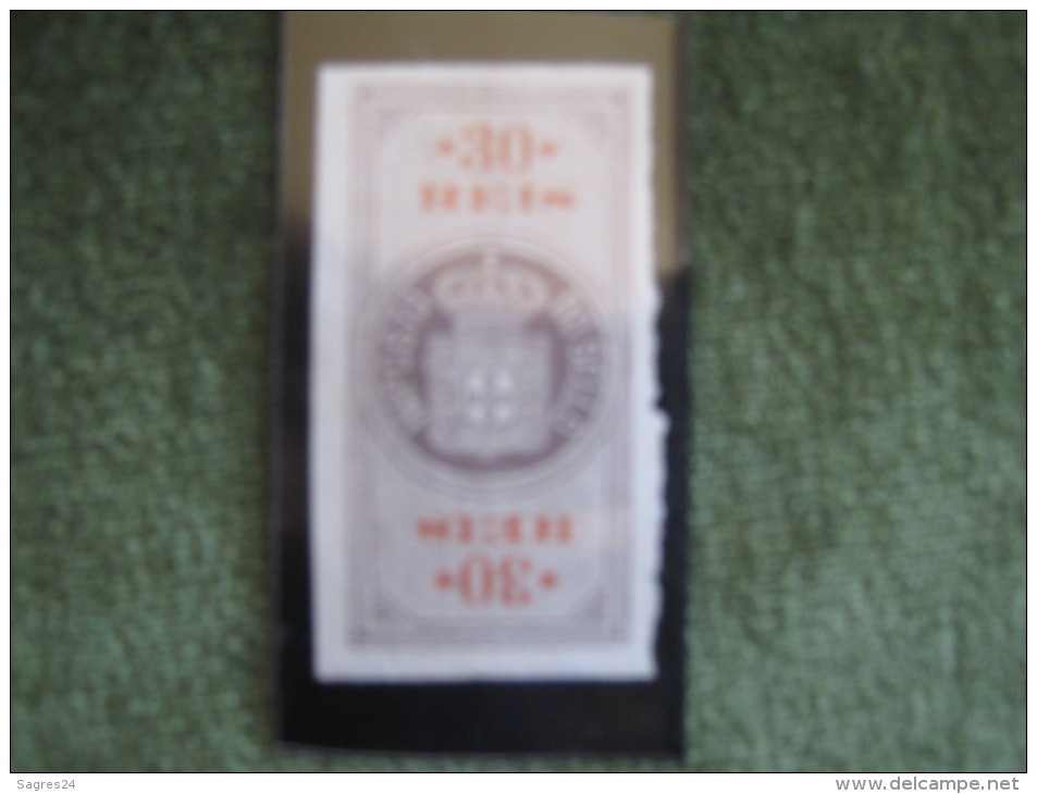 Portugal-Old Fiscal Revenue Stamp,Timbre,Sello-Impost O Do Sello 30 Reis * - Neufs