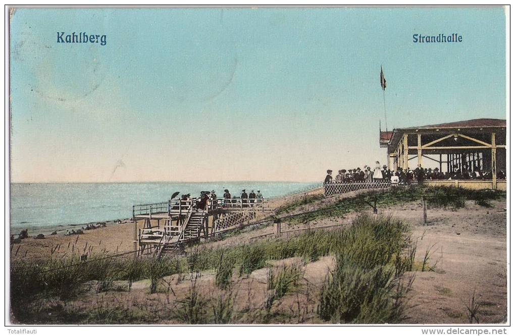 KAHLBERG Strandhalle Color Frische Nehrung Krynica Morska Belebt 13.6.1909 Gelaufen - Ostpreussen