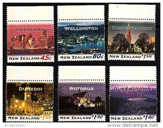 C0165 NEW ZEALAND 1995, SG 1855-60 NZ Cities At Night,  MNH - Ongebruikt