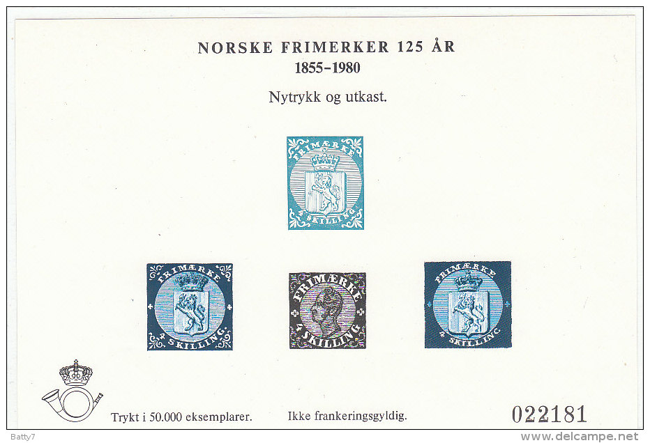 NORVEGIA NORSKE 1980 PROVA E RISTAMPA - Blocchi & Foglietti